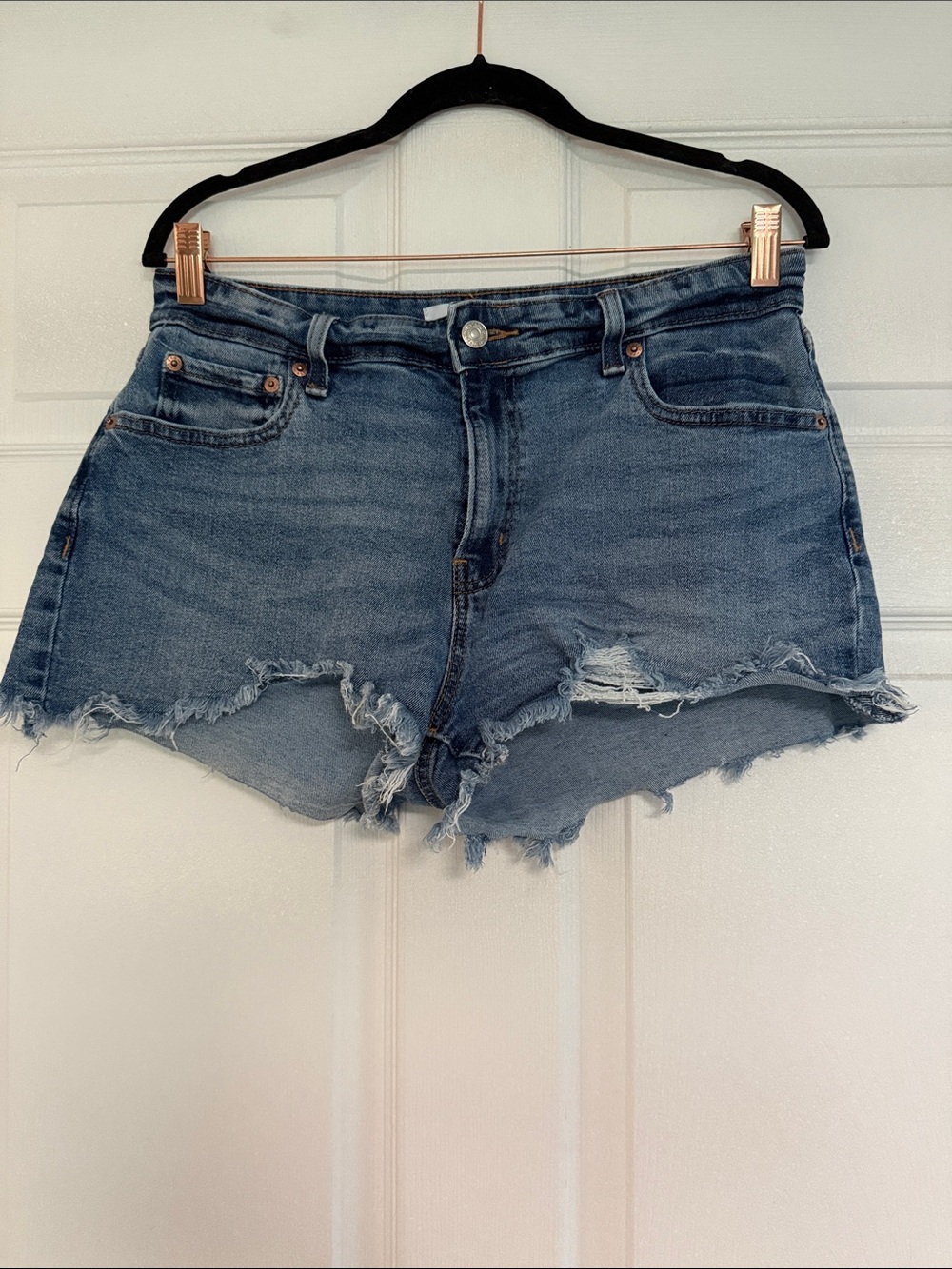 Denizen from Levi's Distressed Blue Denim Cutoff Shorts